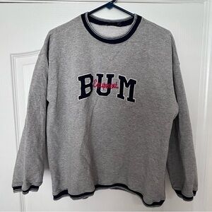 Vintage Gray 'BUM Equipment' Crewneck Sweatshirt